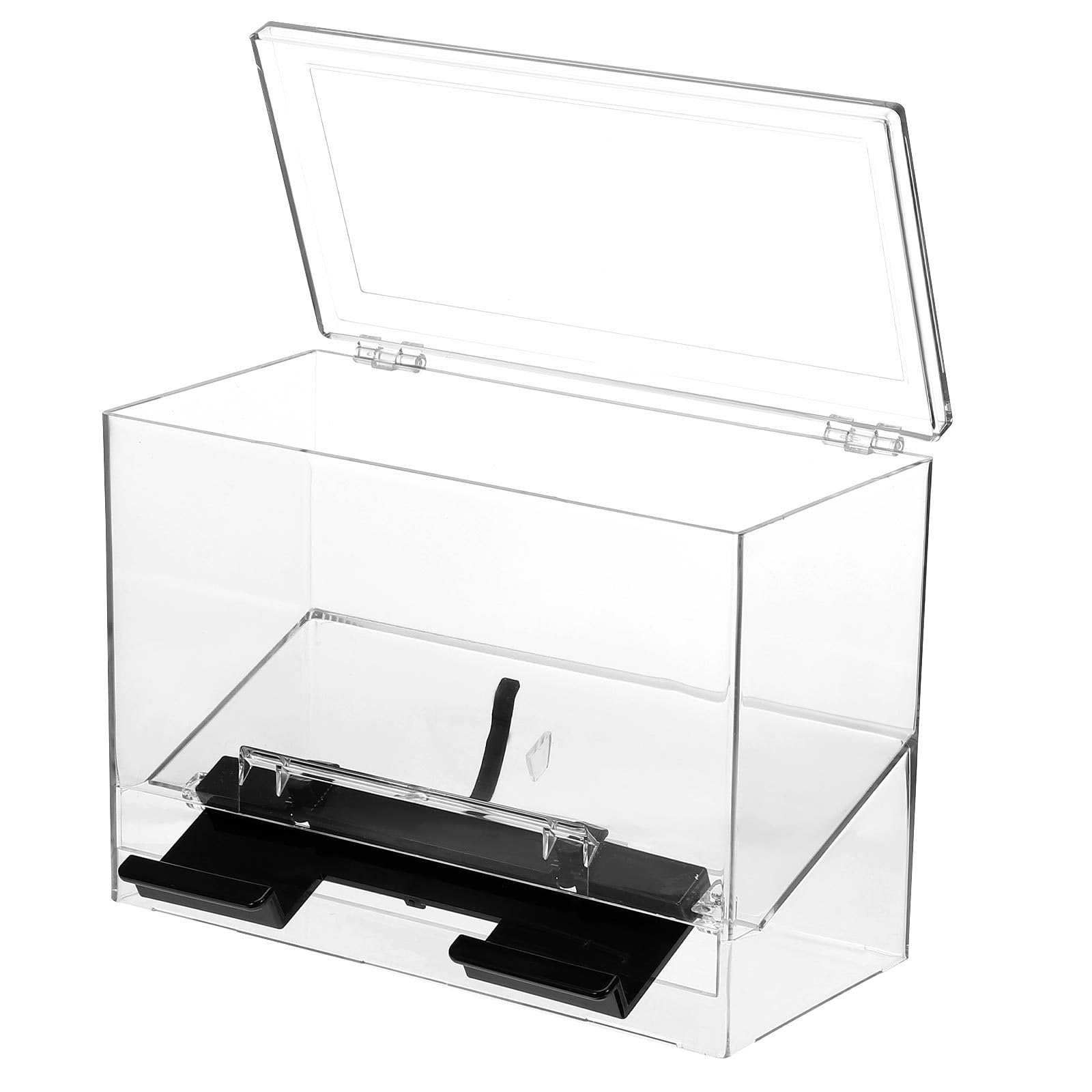 Cabilock Boîte de rangement en acrylique transparent pour restauration rapide, restaurants, magasins et snacks, facile à nettoyer avec base antidérapante