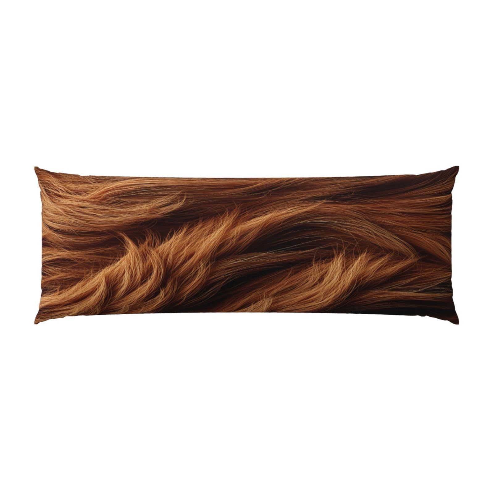 Highland Cow Pattern Body Pillow Cover With Zipper Closure, Cozy Fuzzy Long Fleece Pillowcase Cover 20 X 54 Inches