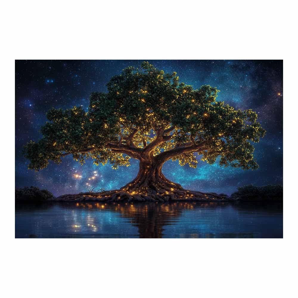 Impression Sur Toile Arbre de la vie Tableau Vert pour Grand Mur Vide 60x90cm - 7
