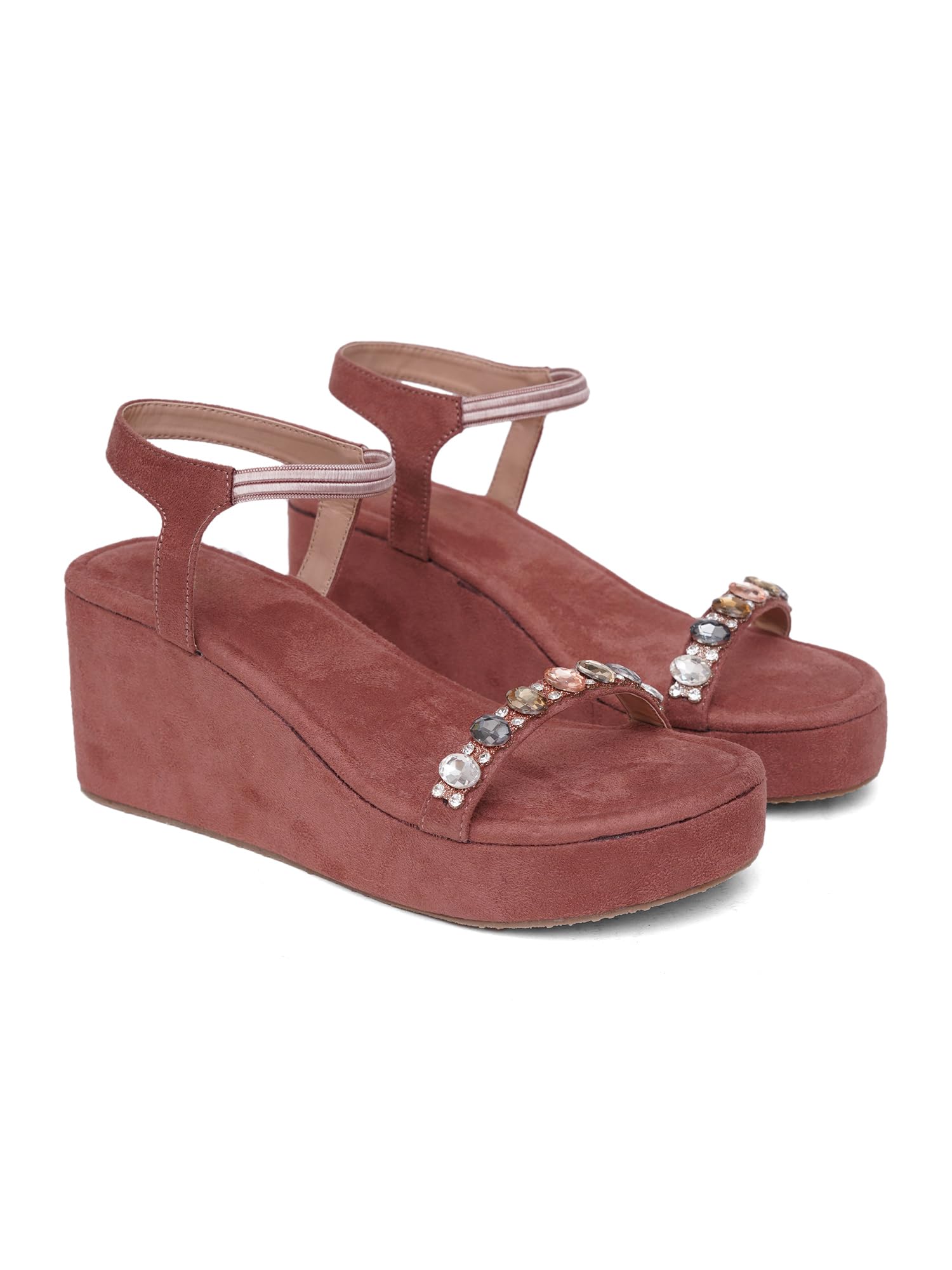 tryme Embellished Platform Sandals for Women | Soft Wedge Slippers for Wedding, Ethnic & Casual Styling-picture-19