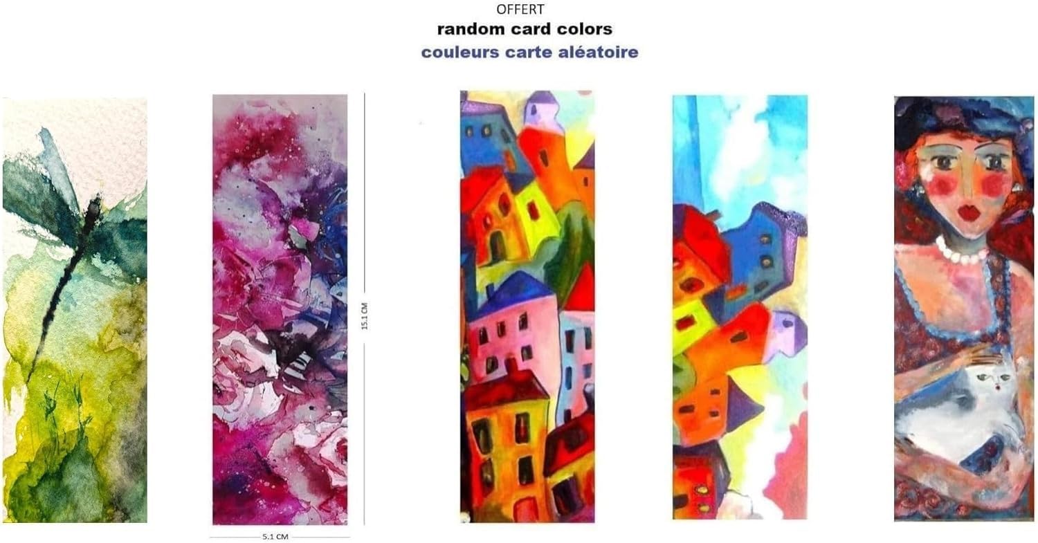 Sennelier Aquarelverfdoos van kunststof, 24 kleuren penseel en 2 aquarelkaarten, Frankrijk