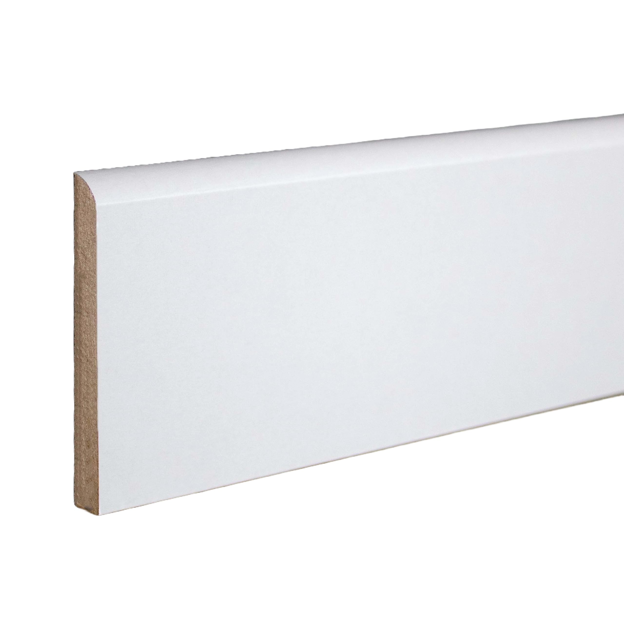 PROVISTON | Listwa przypodłogowa | zaokrąglony profil | 10 x 100 x 2000 mm | folia MDF | biała | nowoczesna listwa przypodłogowa | 2 metry