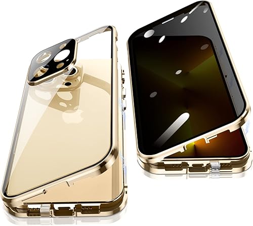 Jonwelsy - Funda antiespía para iPhone 13 Pro (6.1 pulgadas), cubierta de vidrio templado de privacidad frontal y trasera de 360 grados, pantalla