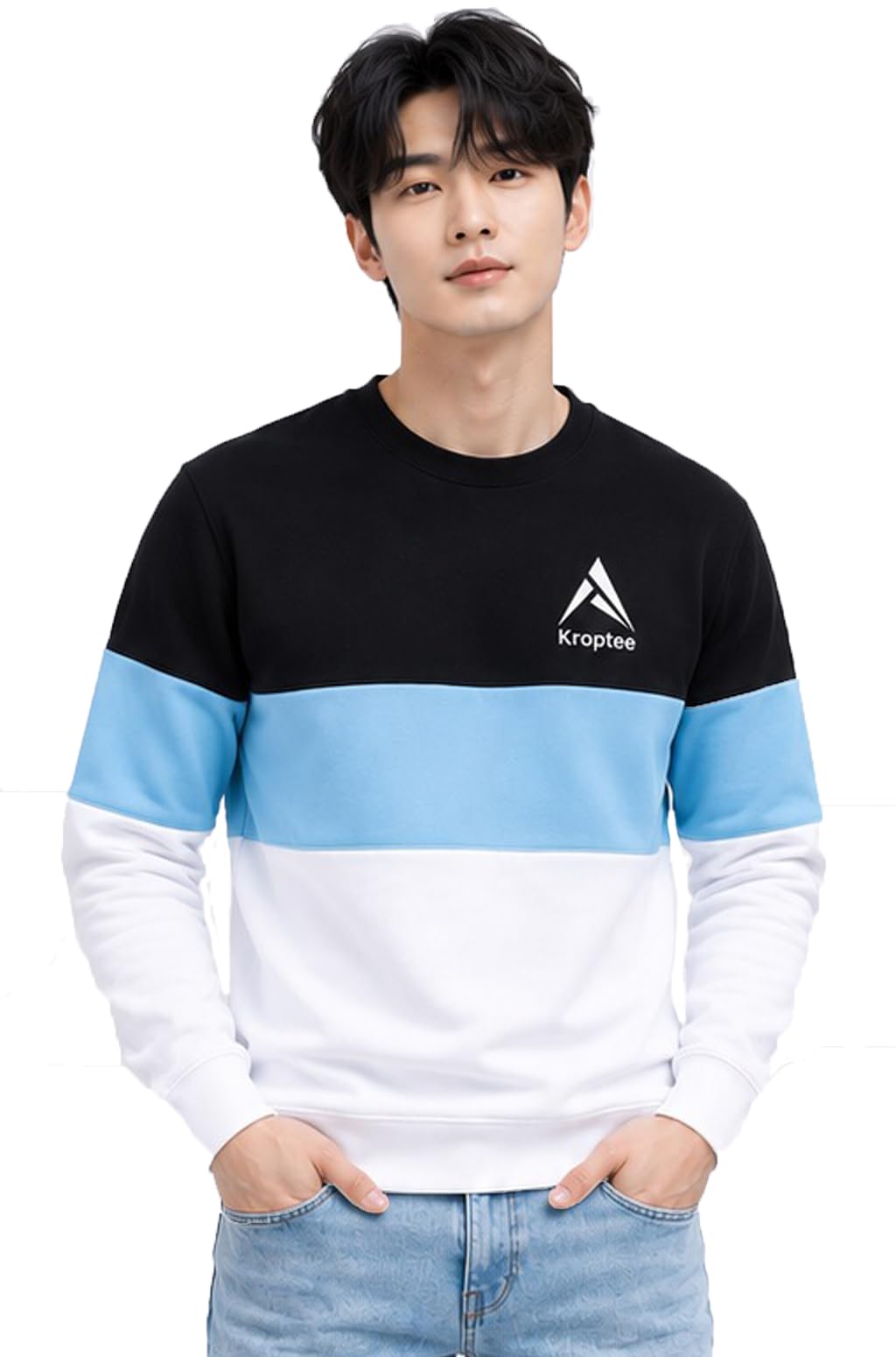 Color Block Men's T-Shirt Full Sleeve Round Neck (Pack of 1)-picture-25