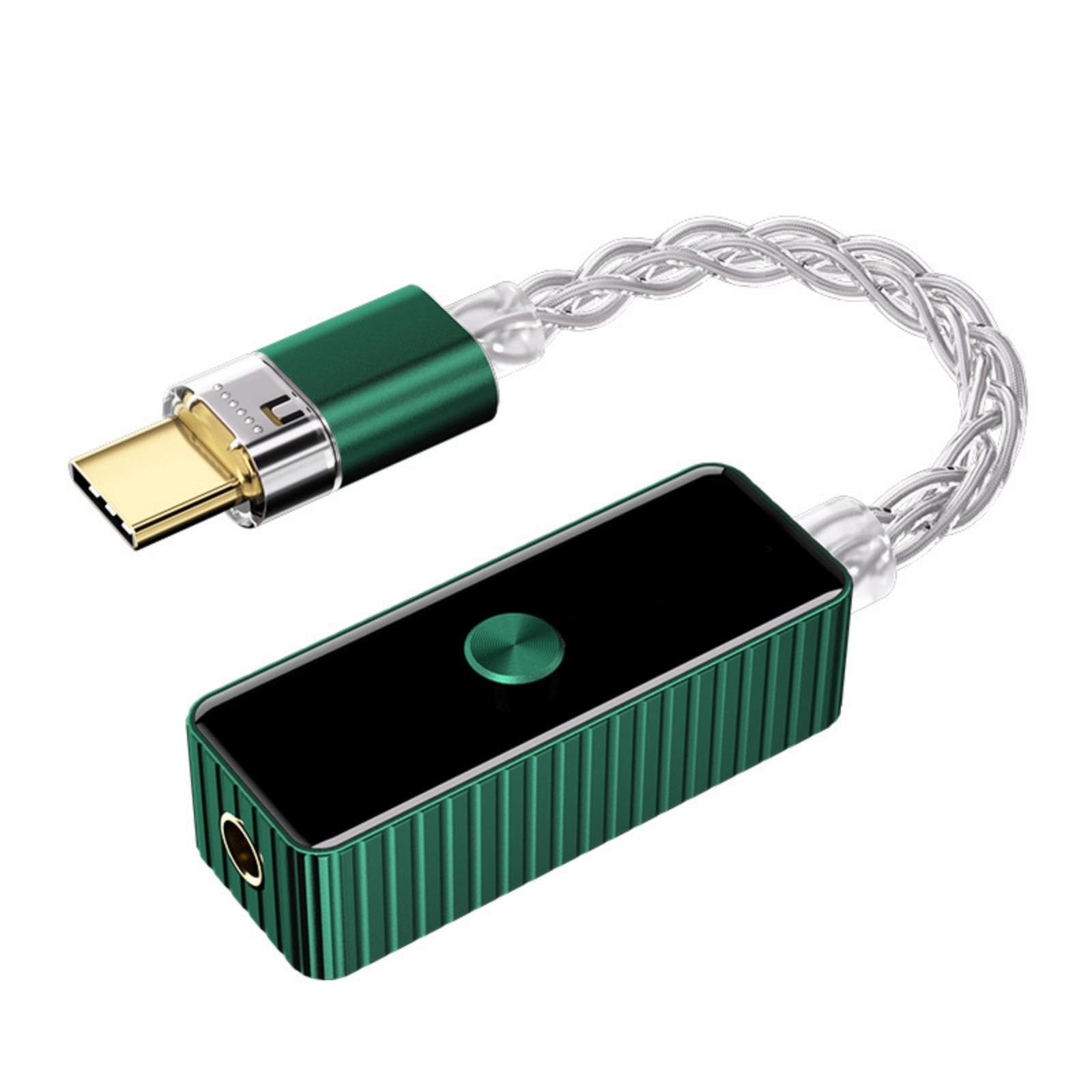 Hsioluted HiFi Auditory Decod Type C Headphone Amplifier Adapter 3.5mm for Mobile Devices and Laptops Players Lossless Sound Adapter