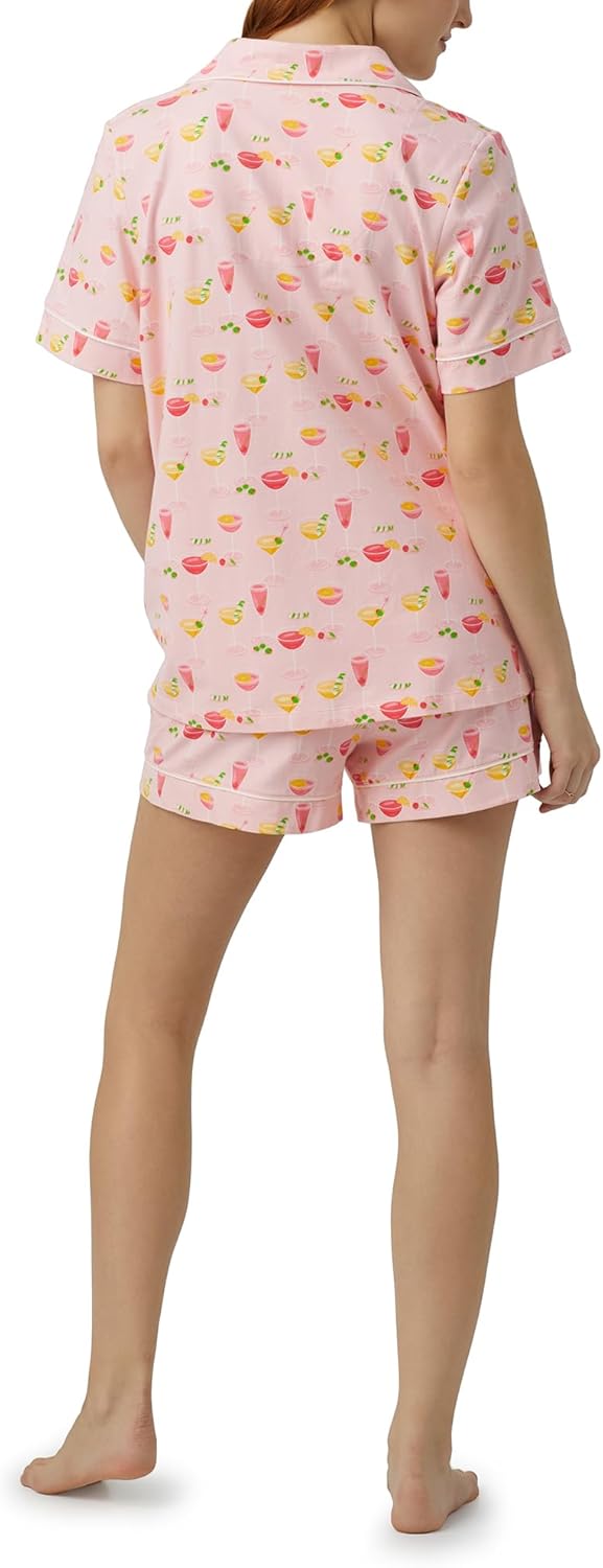 BedHead - Classic S/S Stretch Jersey Shorty PJ Set - Pink Mixology - Large (12-14) - Image 4