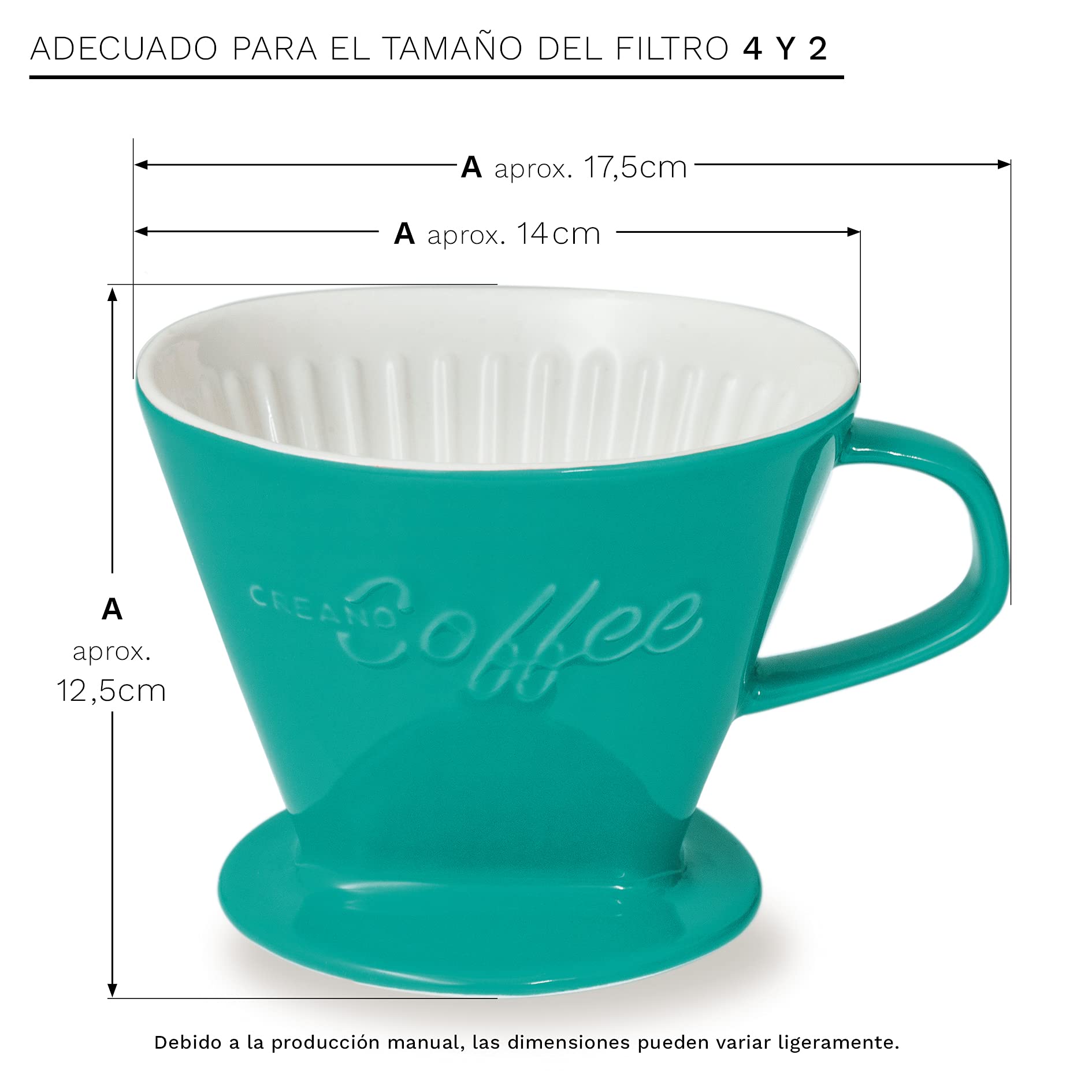 Filtro de Café de Porcelana, Tamaño de Filtro 4 (Jade Verde) | Disponible en 6 Colores 2 6113tNrZXNS