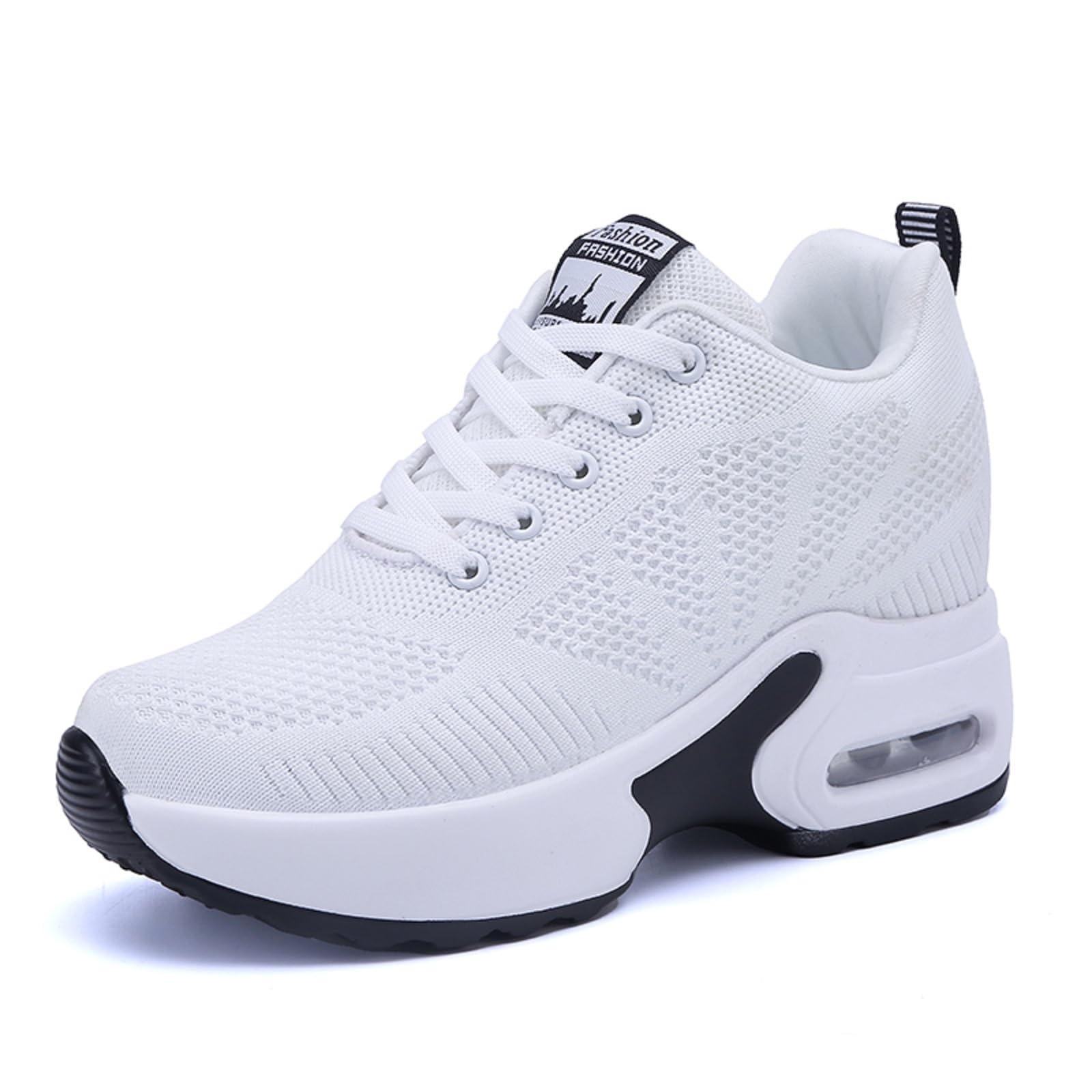 Sneakers con Zeppa da Donna Scarpe da Ginnastica Tacco Inclinato Moda Casual Passeggio Scarpe Outdoor Tennis Piattaforma Tacco Nascosto 8CM