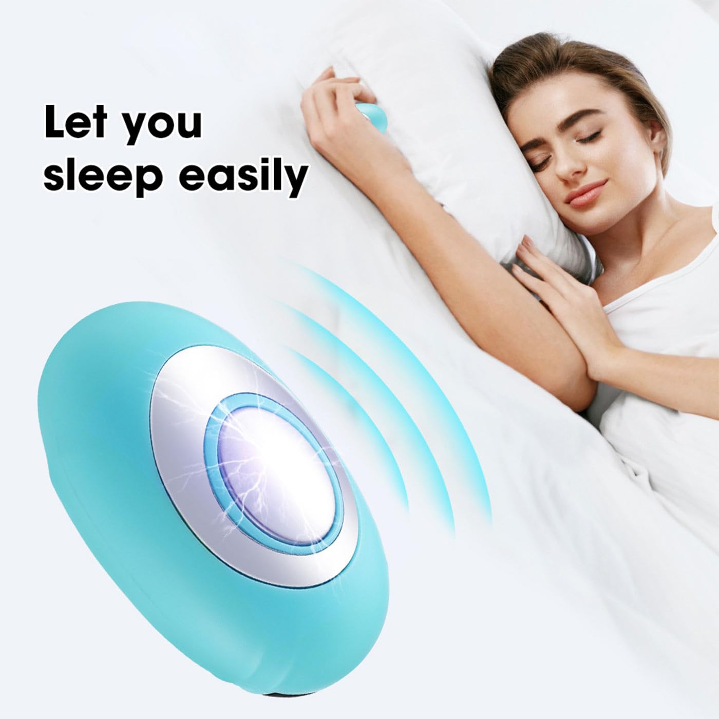 Neurocontrol Dispositivo para Ansiedad - Natural Sleep Aid Device,Calm Anxiety Device,Hand Held Nighttime Sleep Aid Device,Portable Fast Sleep Device,Improved Sleep Anxiety,Small Easy to Carry (White)