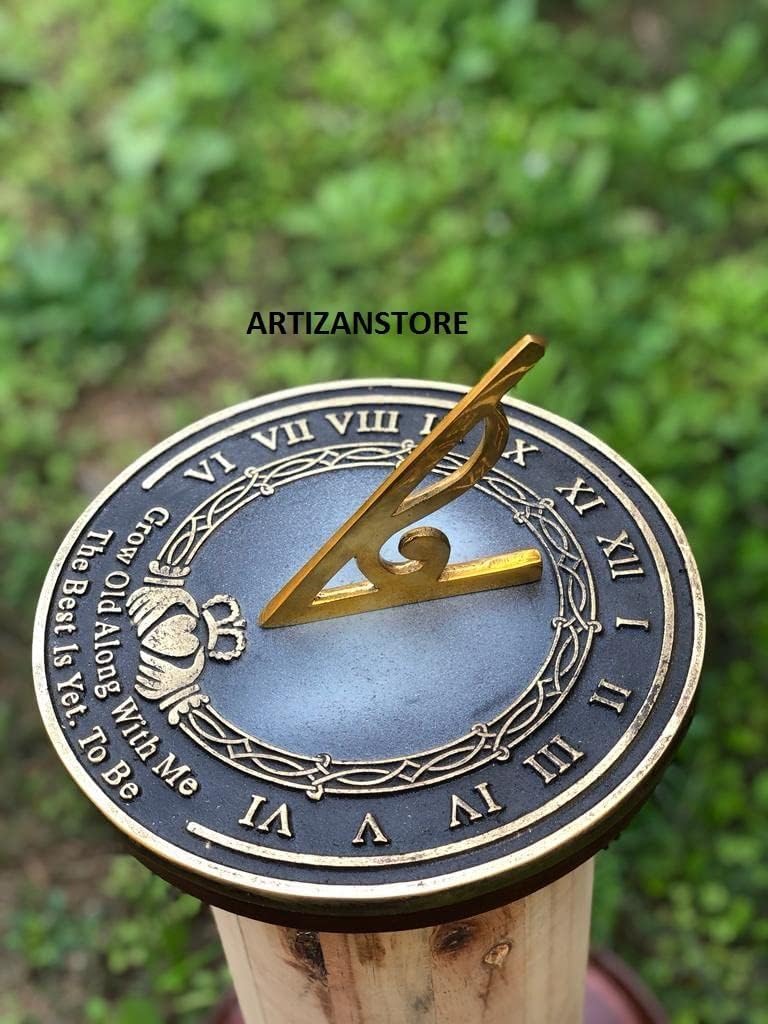 ARTIZANSTORE Brass Sundial Grow Old with Me Premium Brass Design