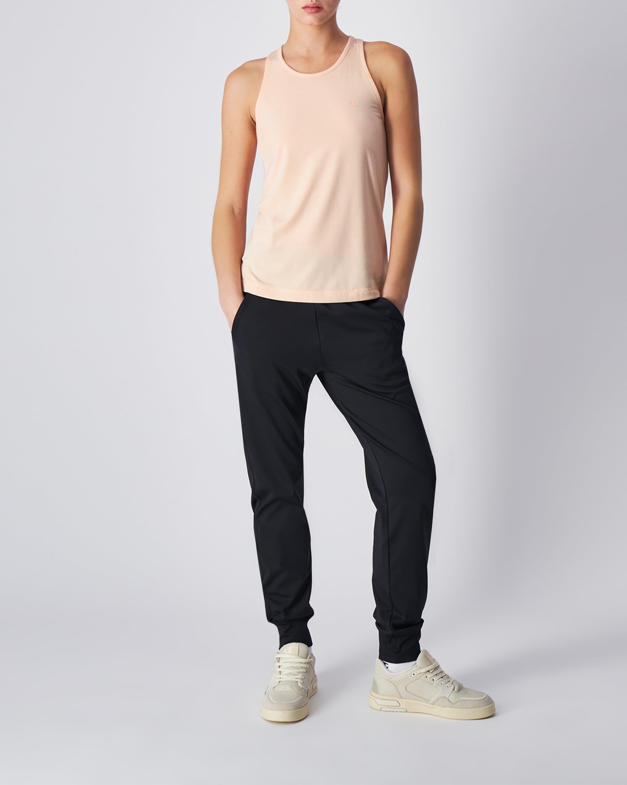 Champion Legacy C-tech W (117482) - Poly-tencel Jersey Vertical Back Logo Sl Crewneck Canotta Donna