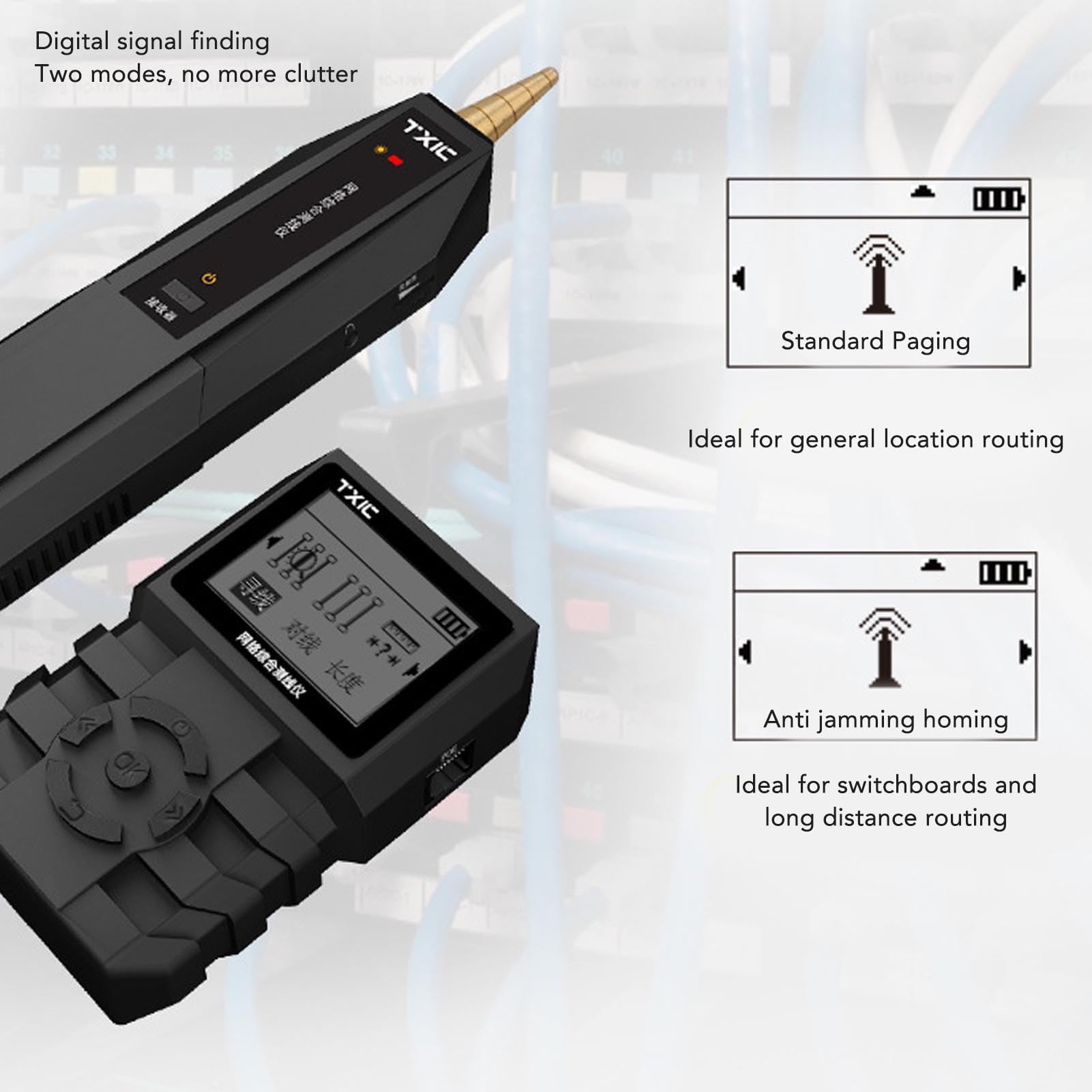 Sxhlseller Probador de Cables de Red Multifuncional, Alineación Rápida y Precisa, Identificación PoE, Prueba de Longitud, Prueba de un Extremo, Dos Modos, Localizador de Cables para