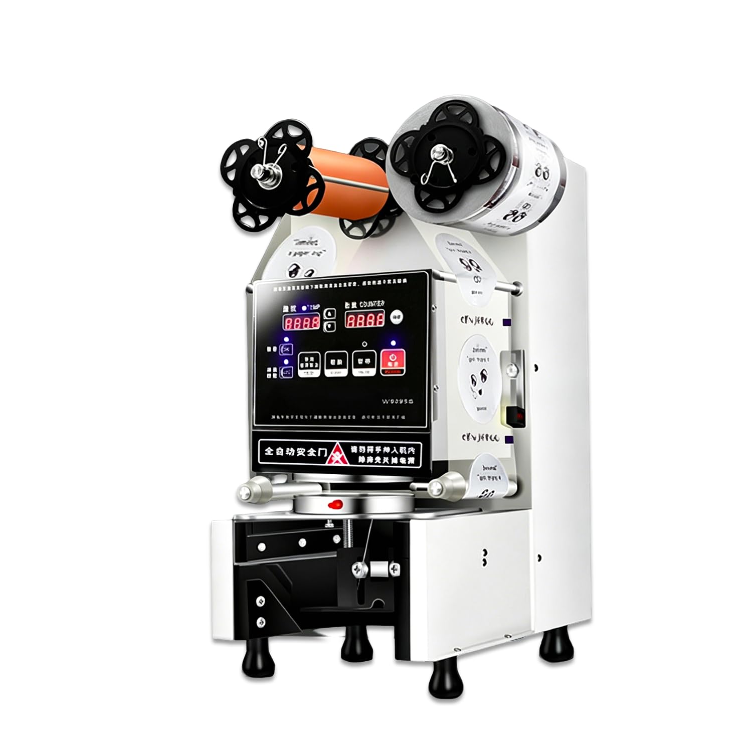 WTRYRN Cup Sealer Machine, Automatic Cup Sealing Machine for 90/95mm Cups, 540-760 Cups/H Electric Sealer with LCD Control for Bubble Tea, Coffee, Juice 2