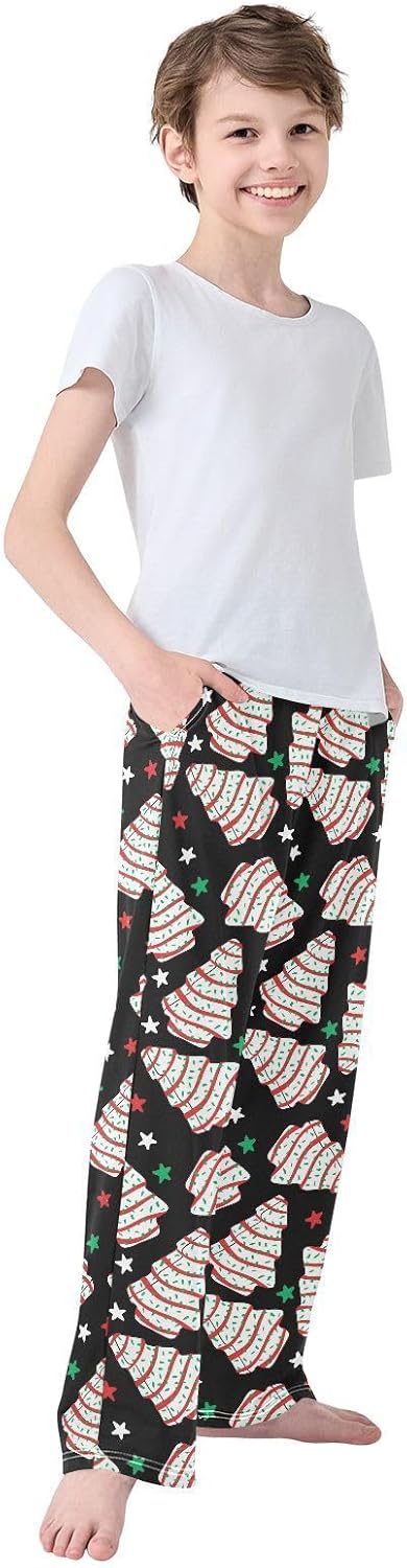 Christmas Tree Cakes Pajama Pants Long Soft Sleep Pants Elastic Waist PJ Bottoms 6-14 Years - Image 7