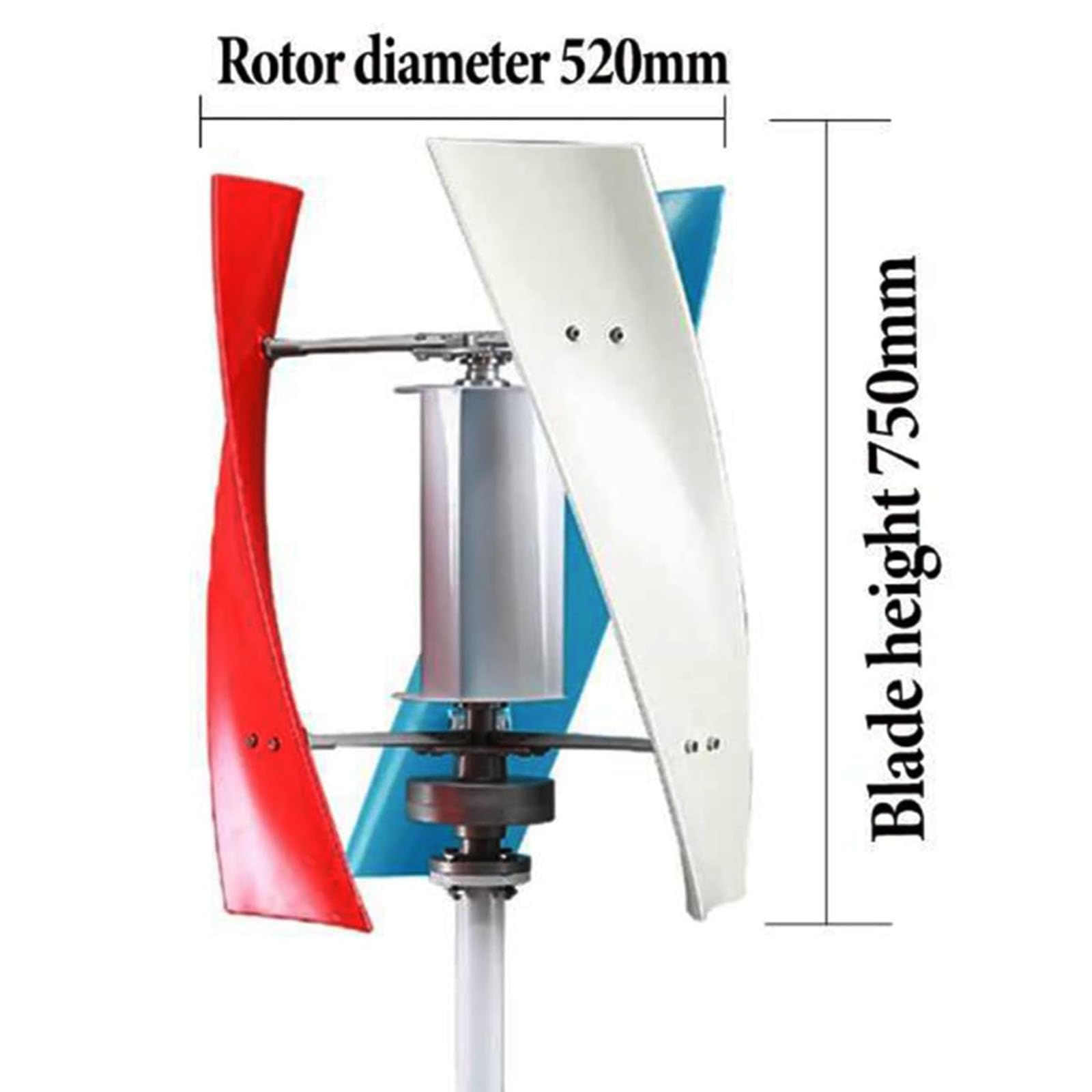 6000W Windturbine Vertikaler Windgenerator Bausatz mit Controller | 12V-220V Windkraftgenerator für Marine, Zuhause, Windmühlengenerator geeignet für hybrides Solar-Wind-System