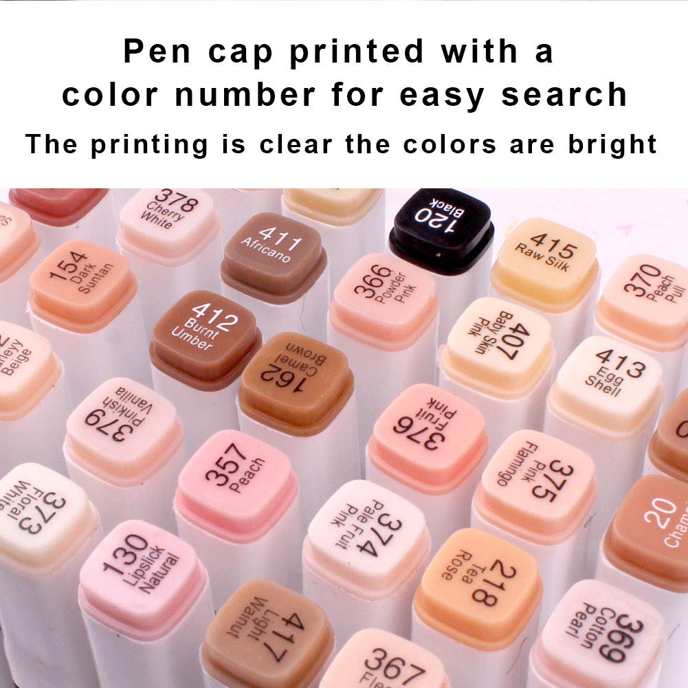36 Colours Skin Tone Alcohol Markers, Skin Colour Pens Permanent Art