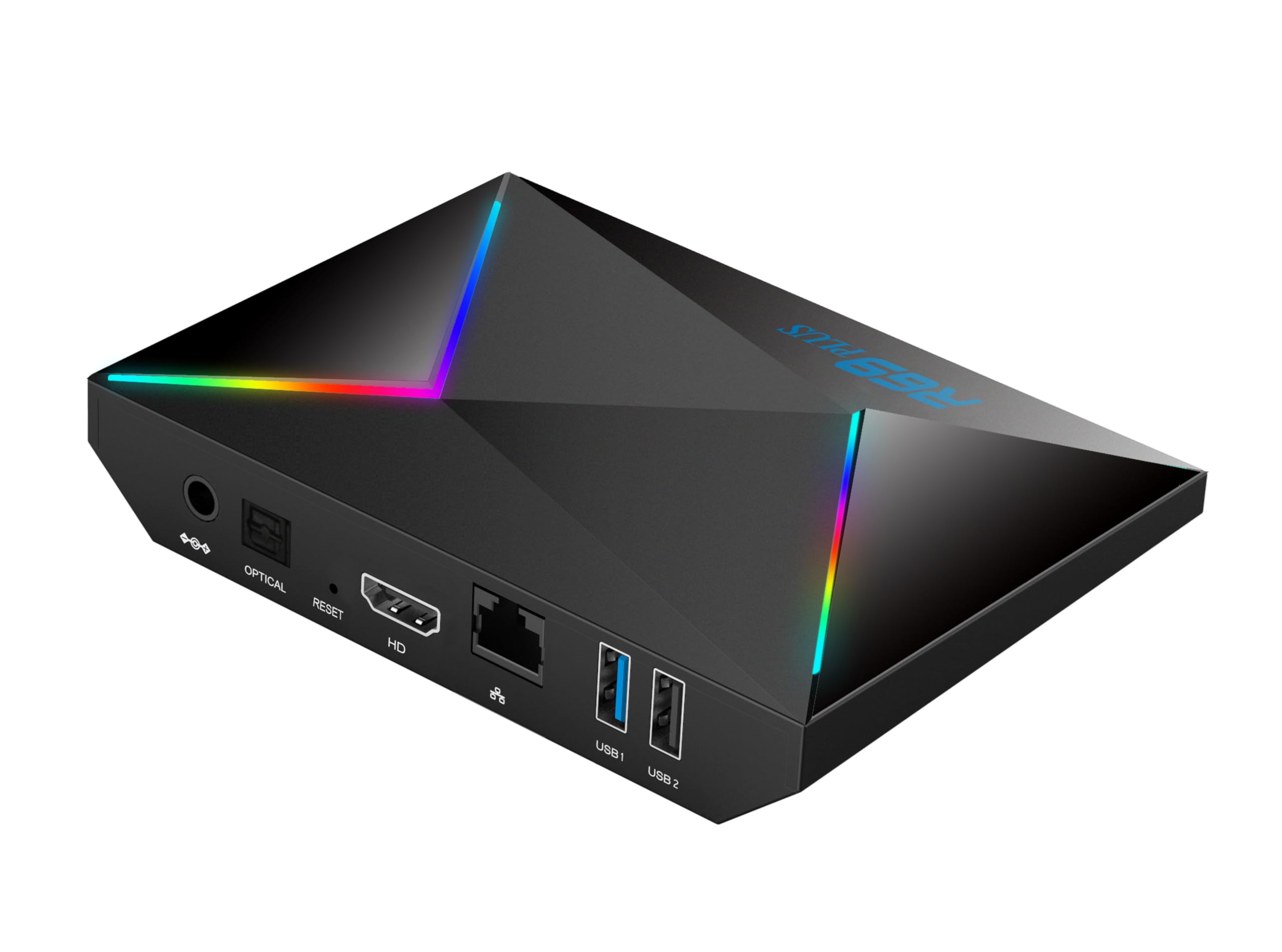 R69 Plus Android Box 14.0 TV Box con 4GB RAM 64GB ROM Box Quad-core 64-bit ARM Cortex-A53 Supporto 6K Dual Wi-Fi 2.4G/5.8G, BT 5.0 LAN 1000M