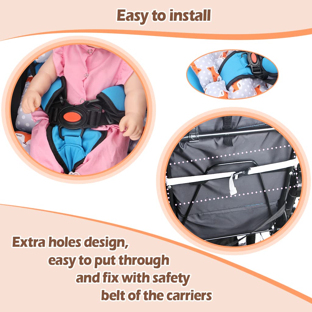 KAKIBLIN Infant Car Seat Insert, Baby Stroller Liner Head and Body Support, Baby Car Seat Cushion, car seat Head Support babyNeck Support Cushion for Toddler