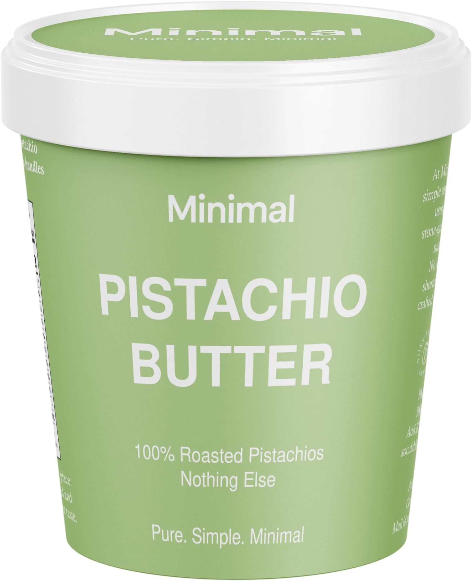 Minimal Premium Pistachio Butter - 200g 100% Natural Roasted Pistachios No Added Sugar & Preservatives Smooth & Creamy Stone Ground Pistachio Paste Use To Make Dubai Chocolate Kunafa