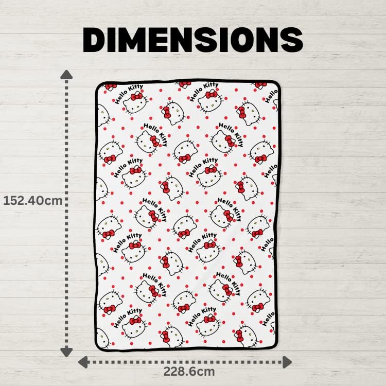 Miniatura 5 de Coleccionables Hello Kitty Ropa de cama de lunares súper suave y acogedora, 62 x 90 pulgadas, (Producto oficialmente licenciado) de Franco