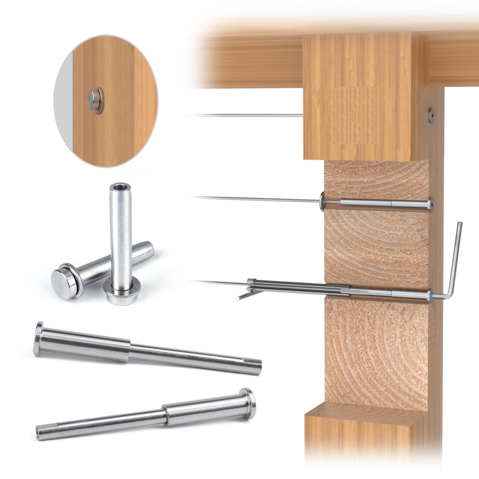 Hidden Railing Bracket Invisible Cable Railing Kit Muzata 20-Pack 1/8