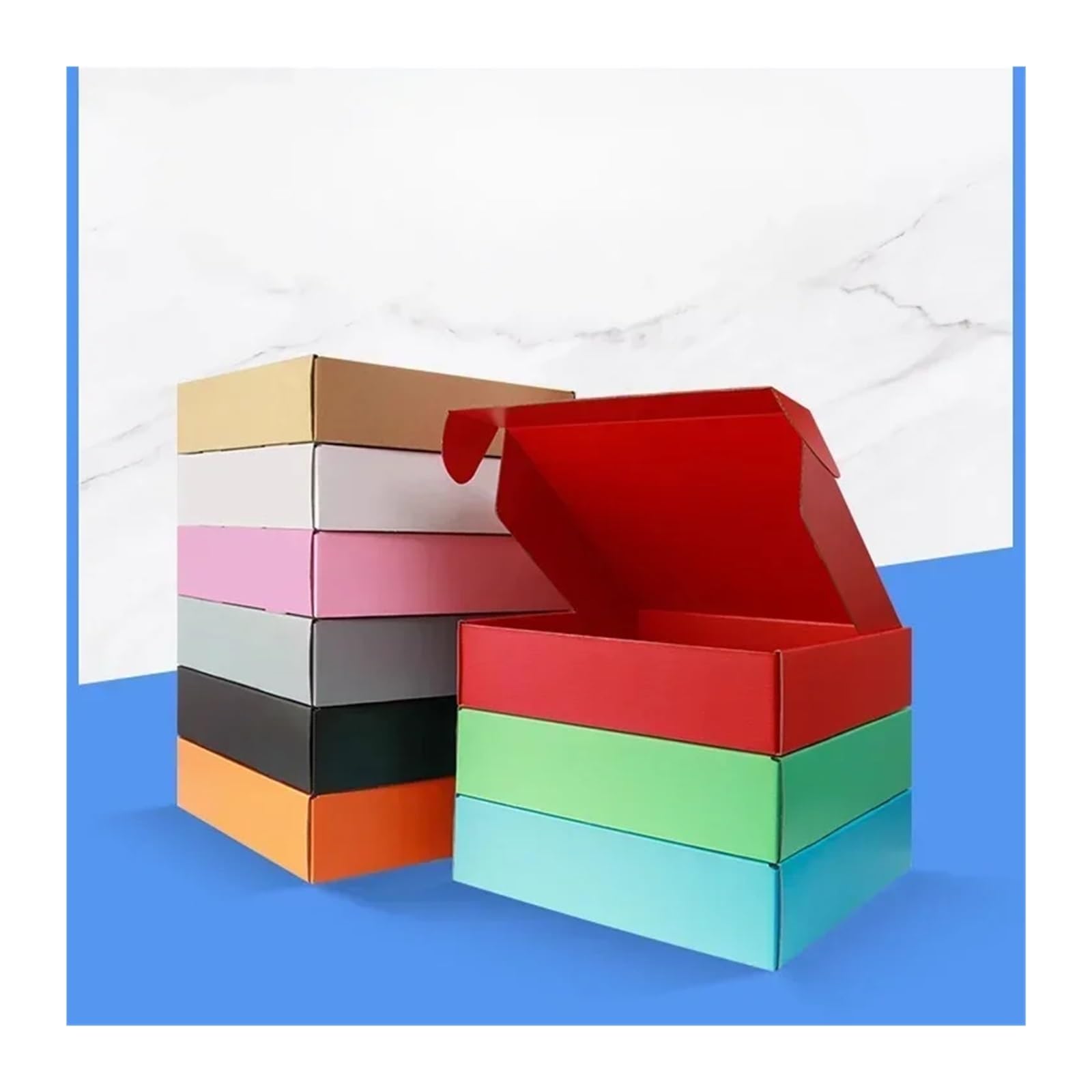 Scatola pieghevole spessa di carta ondulata a triplo strato da 10 pezzi cartone espressa confezionata a colori Regali abbigliamento Confezione cosmetici per San Valentino(Color2,20x16x6cm)