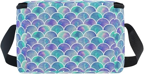 Miniatura 5 de Naanle Bolsa de almuerzo con cremallera de lona con aislamiento para adultos, adolescentes, niñas, niños, mujeres, lindas loncheras de correa larga,