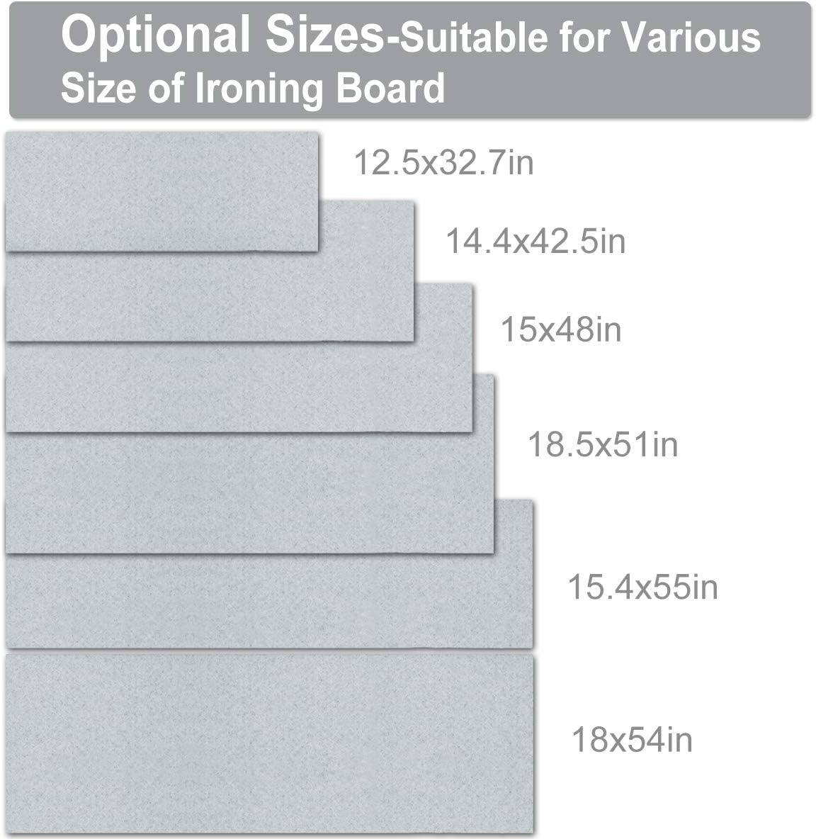 Duwee Delux Ironing Board Padding, Extra Dense Felt Material with 10 mm Thickness (54" x 18")