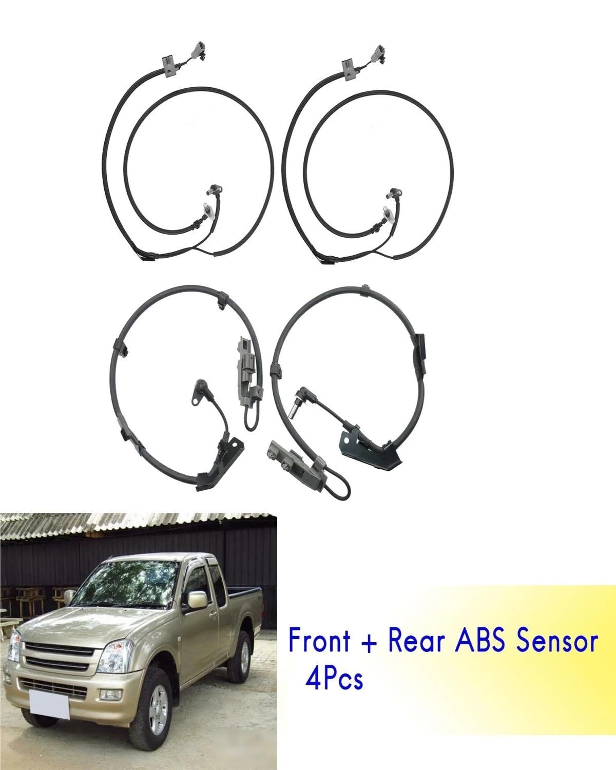 Sensore N° giri ruota 4 Pezzi ABS Sensore Velocità Della Ruota Per Isuzu Per D-Max Per Rodeo 2.5TD 3.0TD TFS77 TFS86 TFS85 2003+ SET Anteriore Posteriore Sensor velocidad rueda ABS