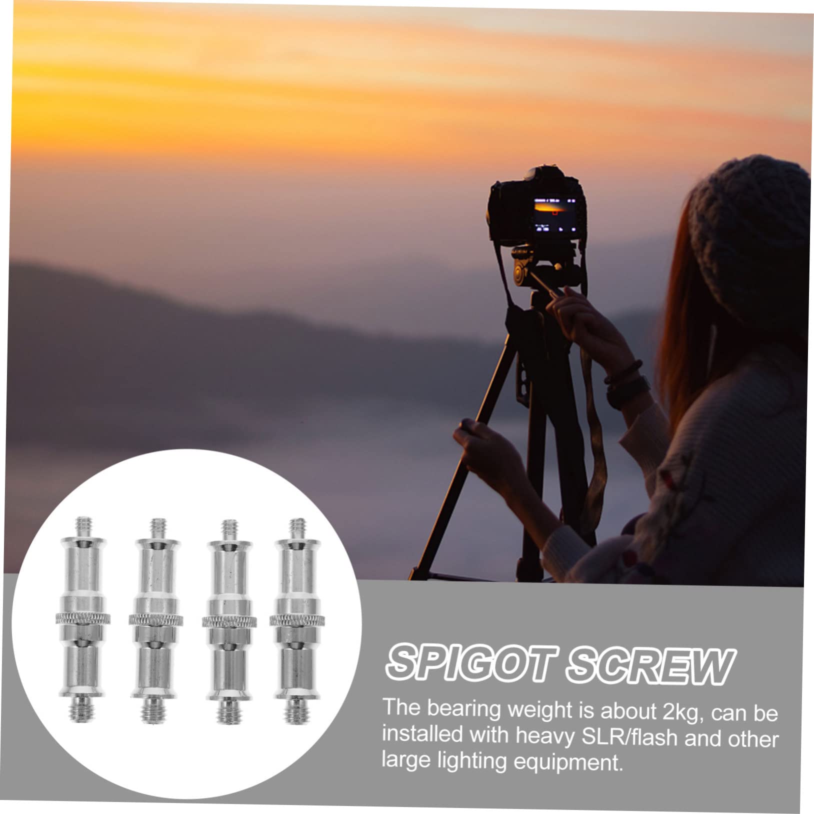 Amazon.com: FELTECHELECTR Adaptador de cardán 4 uds Tornillo Soporte de luz  Adaptador 1/4 a 3/8 Convertidor 1/4 a 3/8 Convertidor Adaptador estándar  Espiga Soporte de rosca Adaptador de tornillo Plata Acero : Electrónica