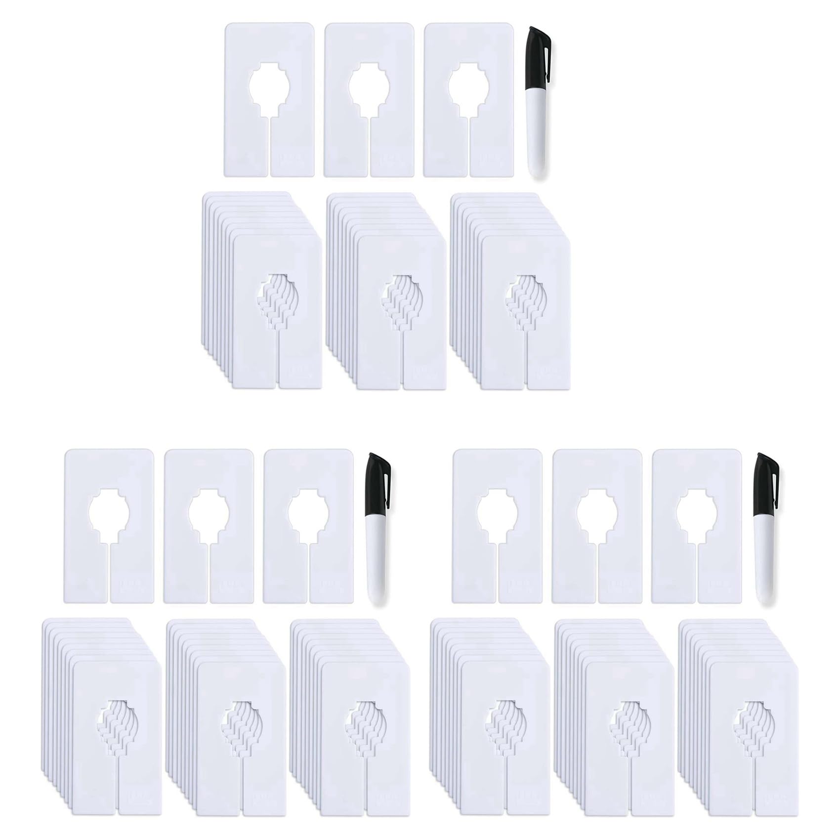 Vjsujehgy 90 Closet Dividers for Hanging Clothes- Rectangle Clothing Size Dividers,White Closet Divider Set with Marker