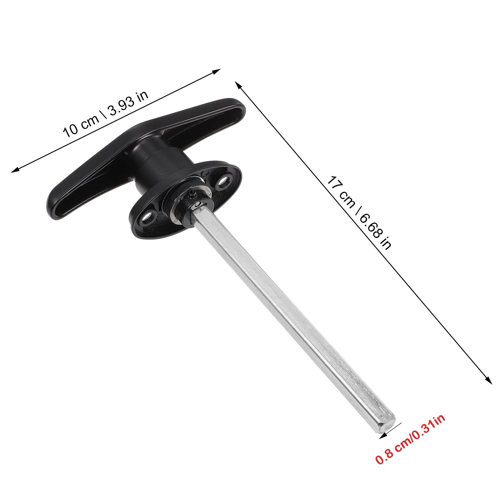 DOITOOL T-Handle Shaft Kit Long Garage Hardware Handle Accessories with Key Non-Locking Barn Locking Door Assembly Key Lock - Image 4