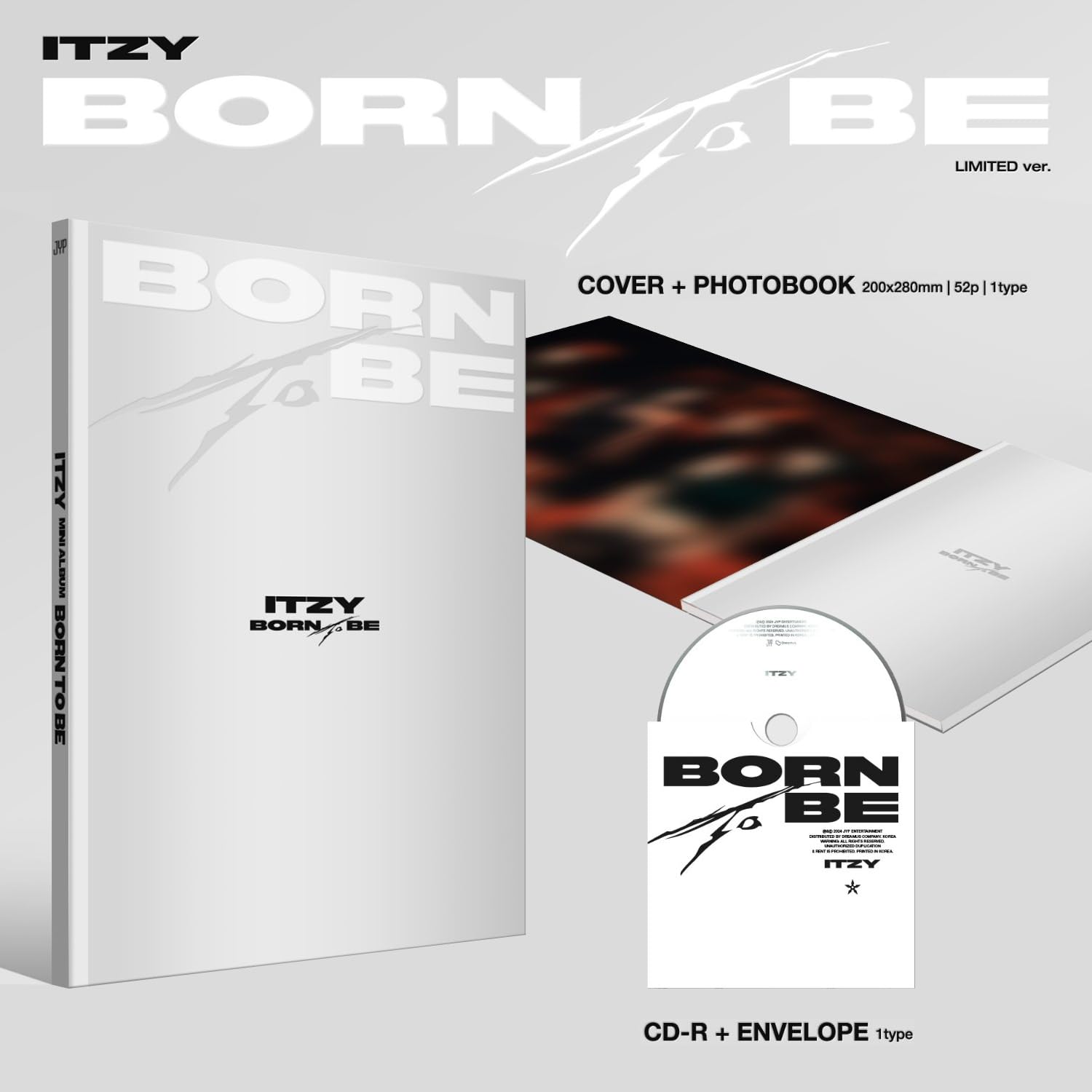 ITZY - [BORN TO BE] (LIMITED Ver.) Cover + Photobook + CD-R + Envelope + Photocard + Pair Booklet + Portrait + 2Cut-Film + Mood Film + Poster + Postcard + 2 Pin Badges + 4 Extra Photocards