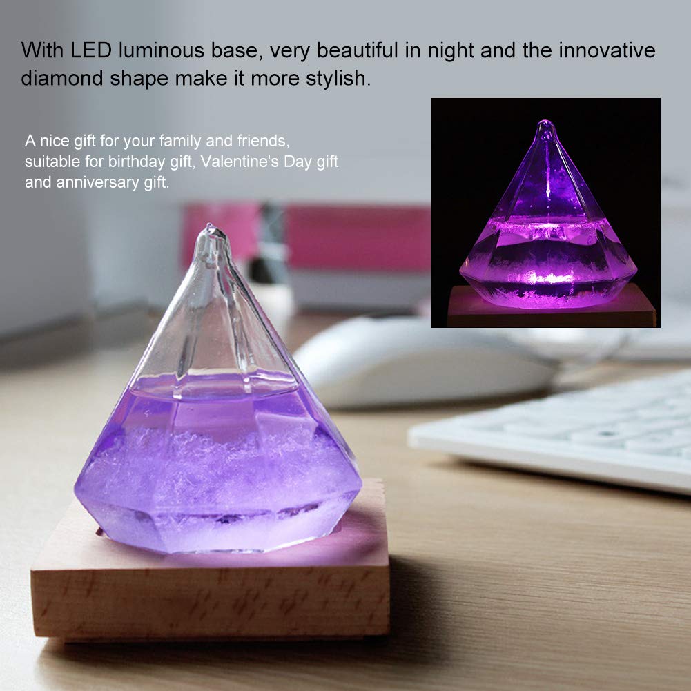 Wettervorhersage-Glasflasche mit LED-Sockel, Heimdekoation
