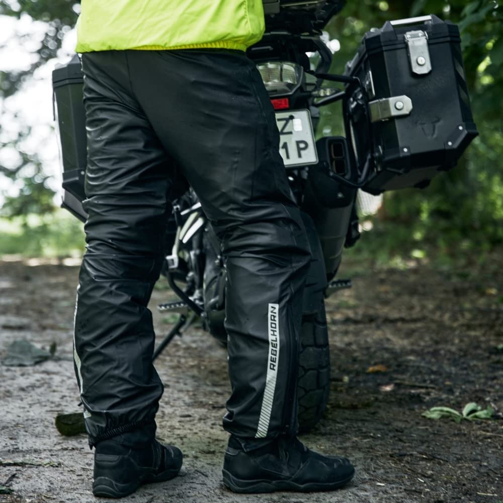 REBELHORN Ocean Motorrad Regenhose Laminierte Membran Reflektierende Elemente Winddicht Atmungsaktiv Wasserdicht