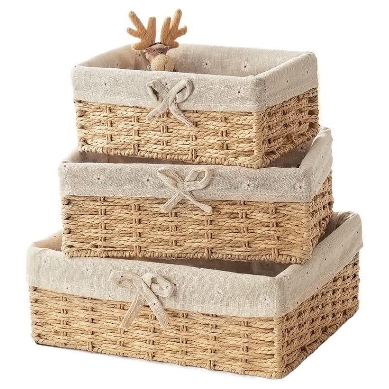 Cesta de Almacenamiento, Accesorios de Cocina y Dormitorio, Escritorio de ratán Tejido a Mano, Cesta de Mimbre, artículos para el hogar