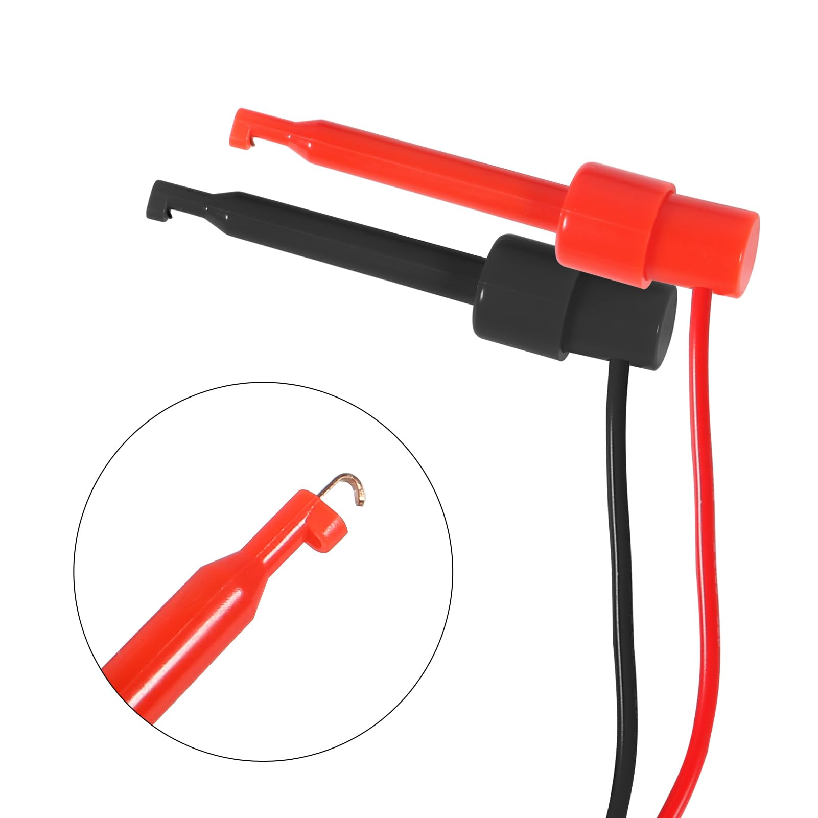4 Paar Messleitungen mit 4 mm Bananenstecker auf Multimeter-Testhaken, 100 cm, Elektro-Starthilfekabel
