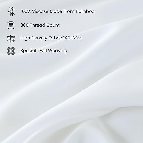 Miniatura 2 de Twin XL Sheet Sets, 100% Viscose Derived from Bamboo, Silky Soft Breathable 16" Deep Pocket Cooling Sheets Dorm Bedding, Hotel Luxury White Bedding