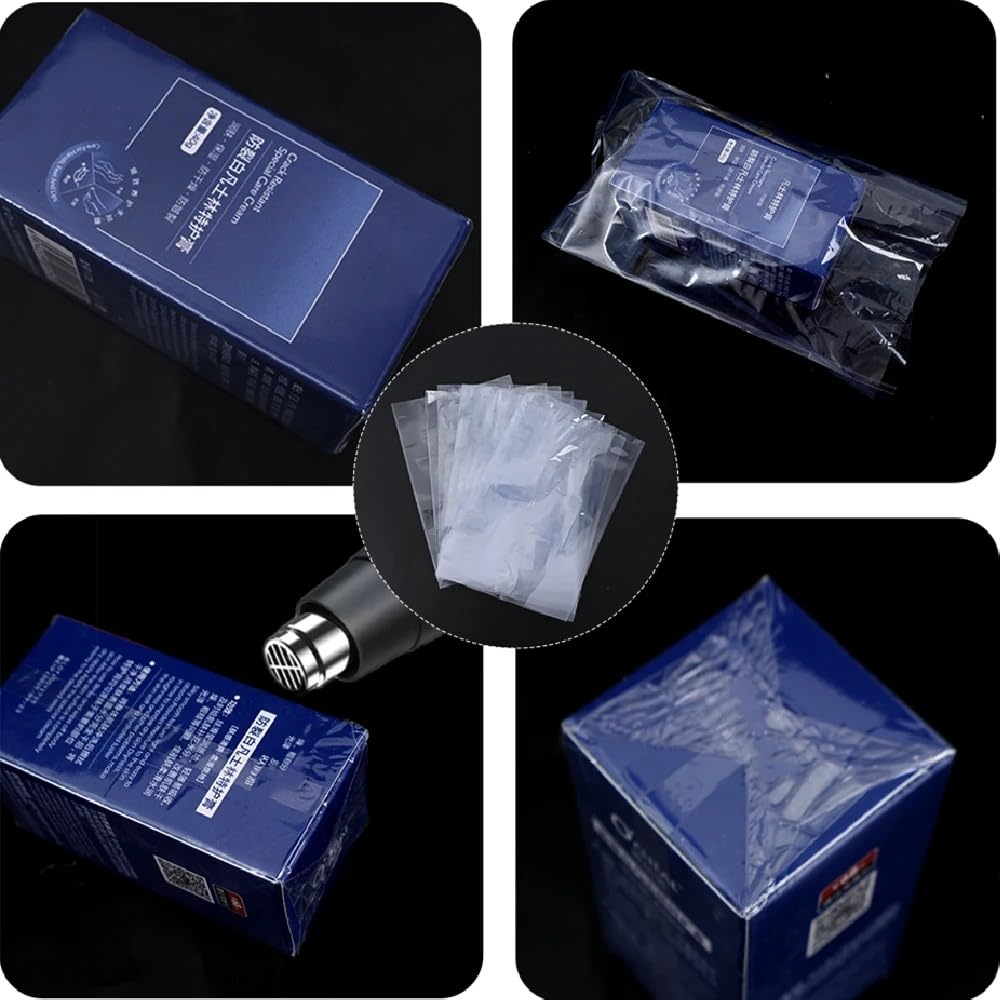 Lot de 100 sachets thermorétractables transparents avec film rétractable pour emballage 18 x 30 cm