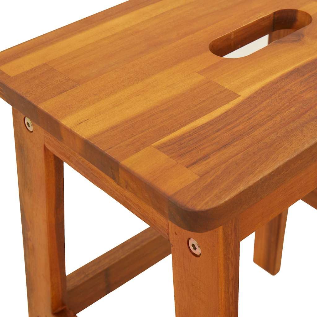 vidaXL Taburete 2 Peldaños Escalera Escalón Silla para Baño Cocina Salón Dormitorios Jardín Patio Madera Maciza de Acacia 40x38x50 cm