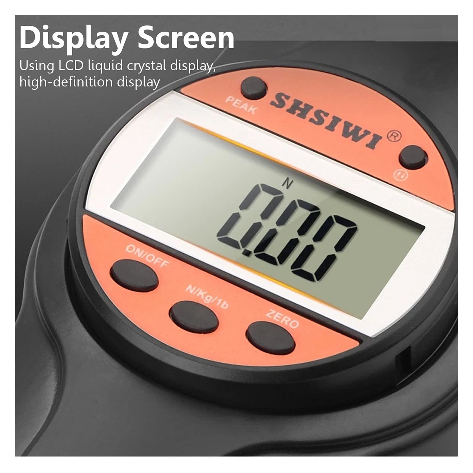10-500N Digitales LCD-Display Kraftmessgerät Wirtschaftliches Dynamometer Kraftmessgerät Druck- und Zugtester Meter Messgeräte Werkzeug (SK 10N(1kg))