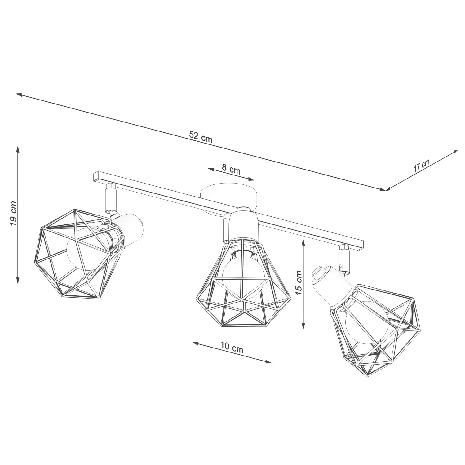 Sollux Lámpara de techo Led - Plafón salón - Lámparas de techo Led - Lámparas salón - Bombilla no incluida - Plafón salón ARTEMIS 3 Blanco - Casquillo E14