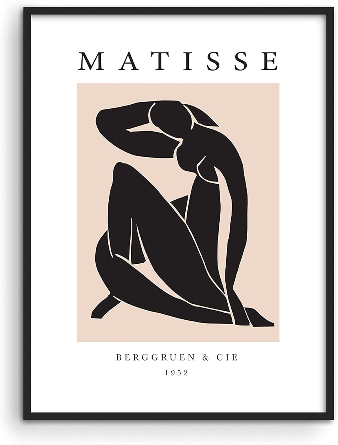 Haus and Hues Henri Matisse Prints and Posters - Matisse Art Prints and Art Exhibition Posters | Matisse Paper Cutouts Abstract Expressionism Art Scandinavian Matisse Wall Art (Framed Black, 12"x16"): Posters & Prints