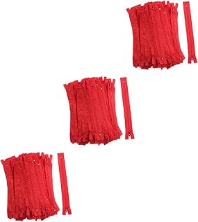 VILLCASE 300 Peças De Roupas Zíperes De Nylon Zíperes De Costura Zíperes Vermelhos Kits De Artesanato Em Massa Esconder Zíperes Para Costurar Zíperes De Bobina De Náilon Zíper De Náilon