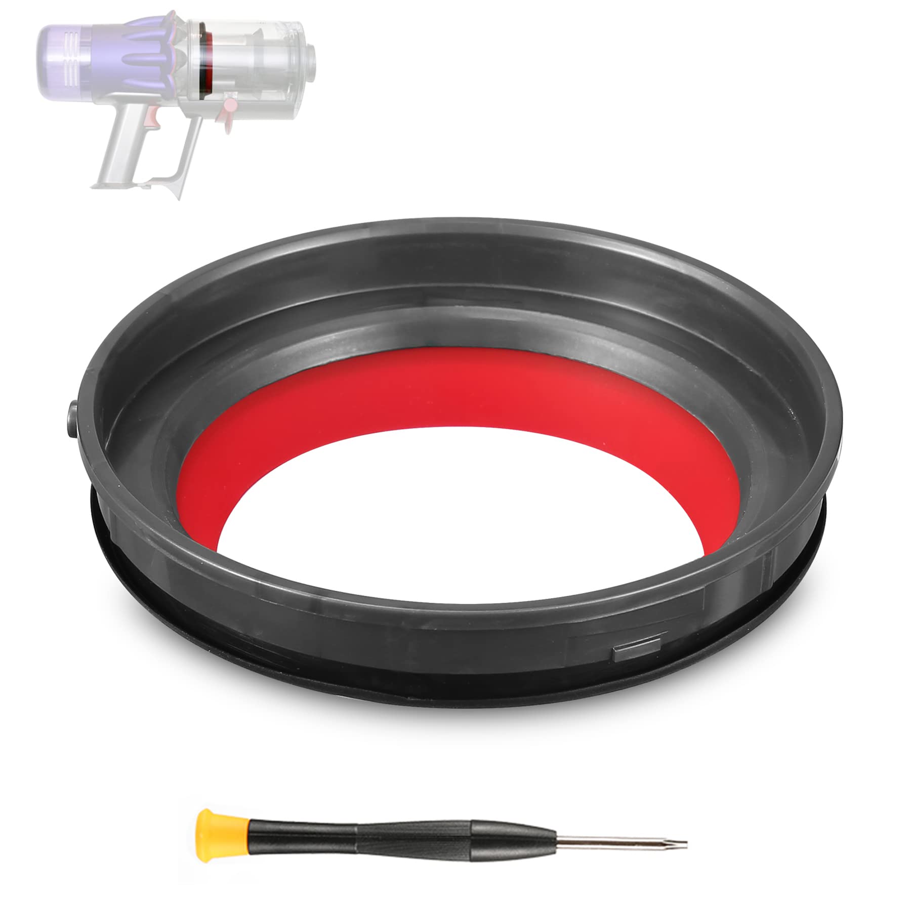ABUNRO Dust Bin Top Fixed Sealing Ring for Dyson V12 SV20 Vacuum Cleaner, Support Diameter 4.52inch Dust Bucket/Dirt Cup Replacement Parts