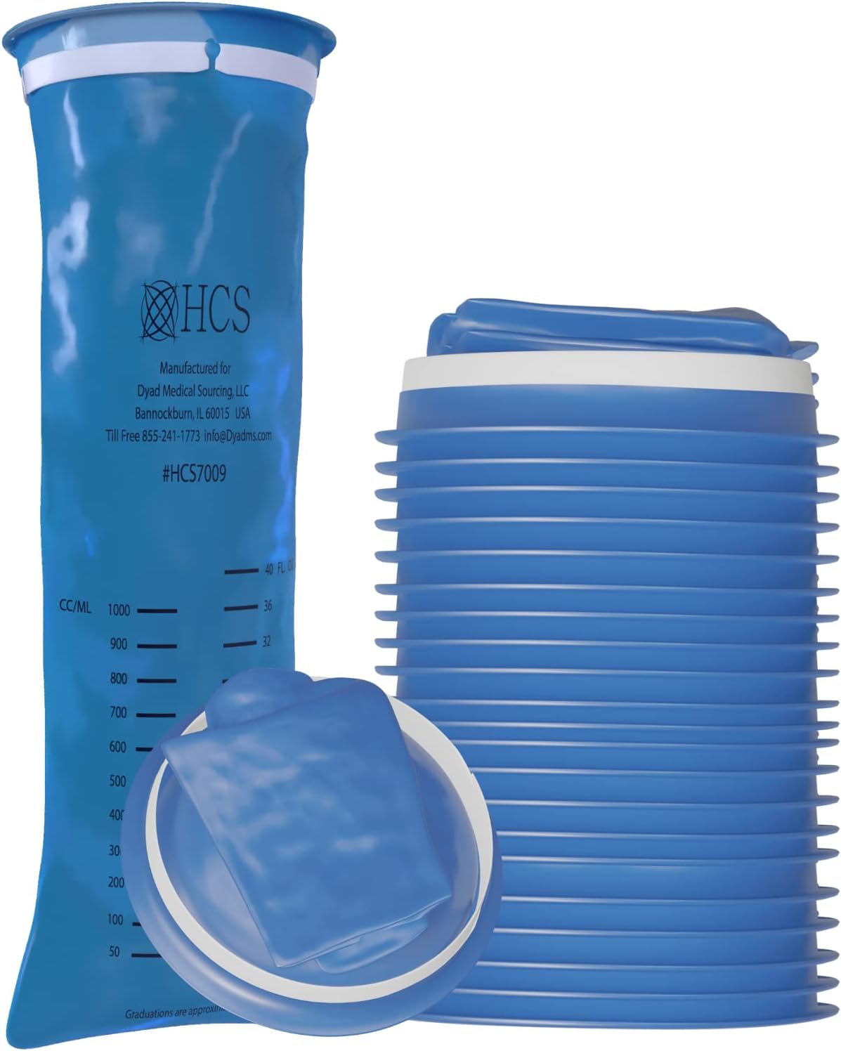 HCS Vomit Bags Disposable 24 Blue Emesis Bags Medical Grade 40 FL OZ with
