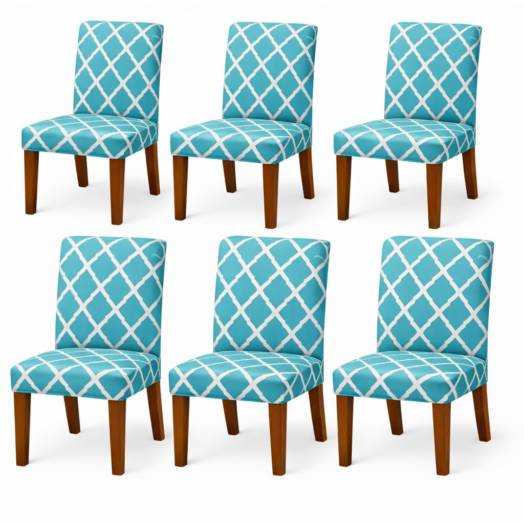 Polyester Spandex Dining Chair Cover – Removable & Washable Elastic Slipcover, Soft Furniture Protector for Dining Room, Kitchen & Hotel, Stretchable Chair Cover (Teal Green, Set of 6)-image-28