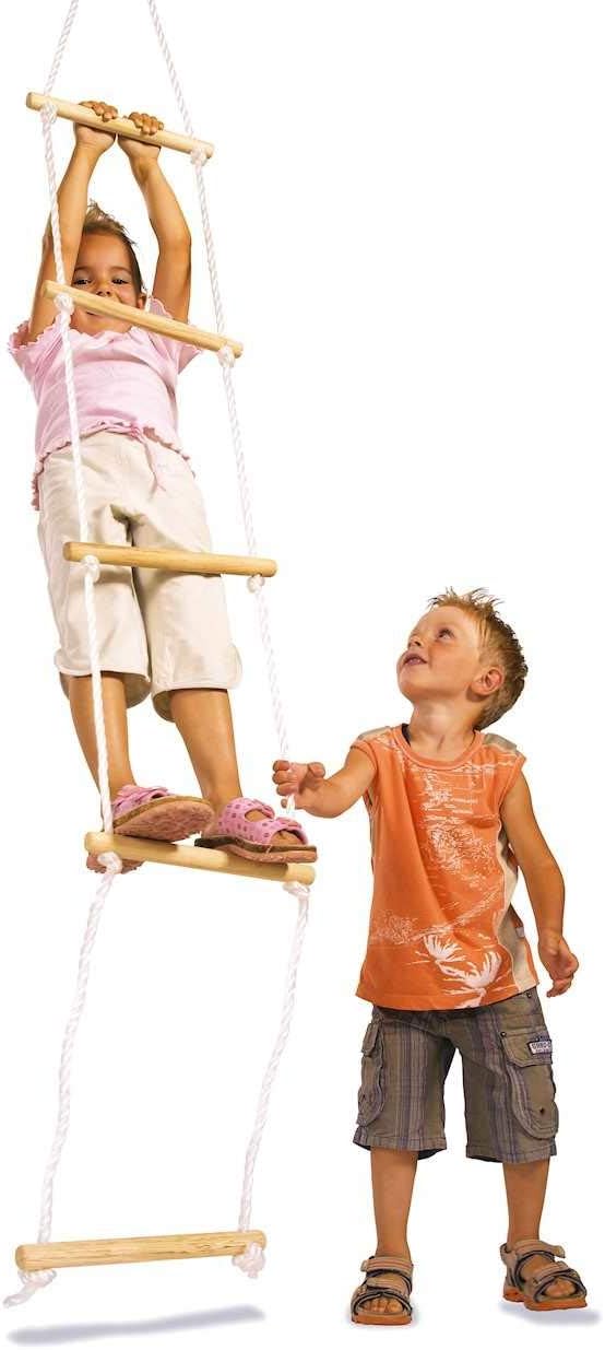 Eichhorn Kids Rope Ladder Climbing Frame with Wooden Rungs, 170 cm, up to 60 kg