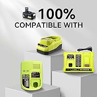 Vista 6 de P108 18V 6000Ah 2Pack Lithium Replacement for Ryobi Battery and P117B Charger Compatible with Ryobi 18V Battery P102 P103 P104 P105 P107 P108 P109