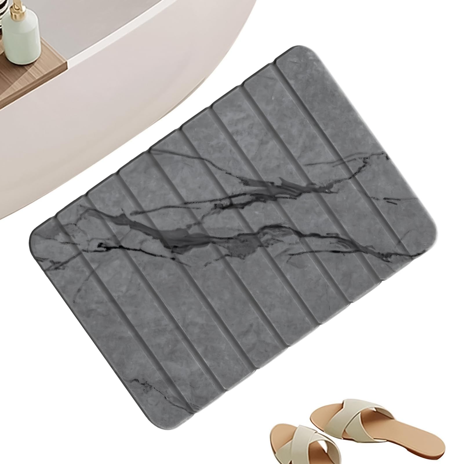Tapis Pierre Pour Salle De Bain Anti-Dérapant En Terre De Diatomées